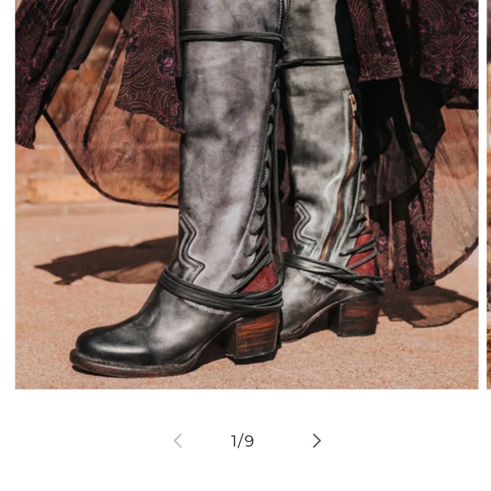 FREEBIRD By Steven Coal Gray Leather Lace Up Boots Knee High Womens Size 7